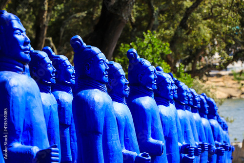 фотографія Blue terracotta warriors figures army.