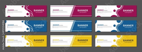 Set of abstract banners. Vector horizontal template banners. Template ready for use in web or print design.