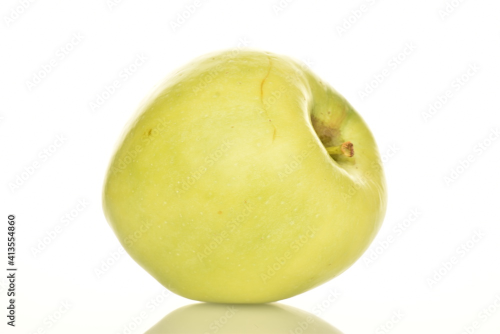 One green apple by Renet Simirenko, close-up, isolated on white. One green apple by Renet Simirenko, close-up, isolated on white.