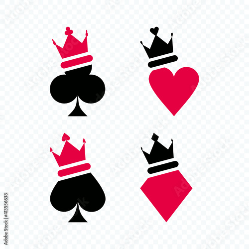 crown poker logo set
