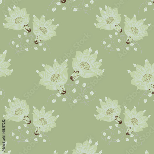 seamless vector flower design pattern on background