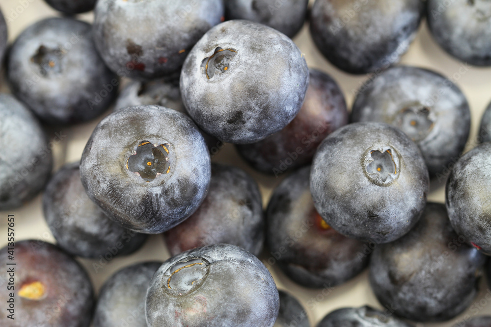 Background made of fresh, sweet and juicy blueberries