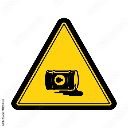 Caution leaking oil barrel sign and symbol graphic design vector illustration
