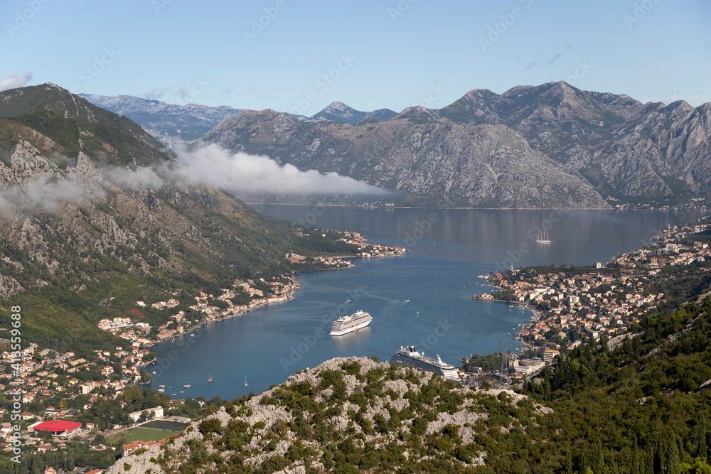 Montenegro - Panoramic view of the Bay of Kotor