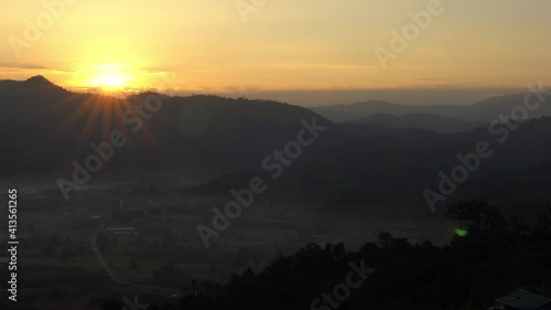 Wallpaper Mural zoom out view of beautiful sunrise and pink sky over mountain Torontodigital.ca