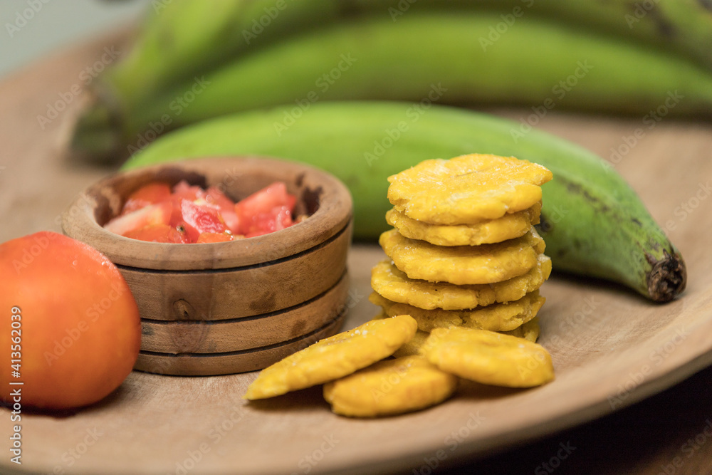 Slice Crunchy Green Banana Slice Crunchy Green Banana