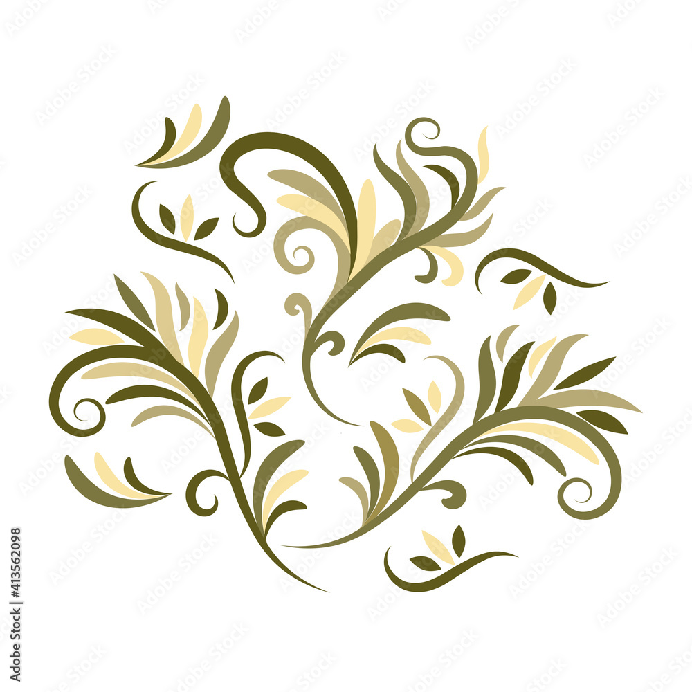 Abstract floral design, nature colours, graphic design, vector image Abstract floral design, nature colours, graphic design, vector image