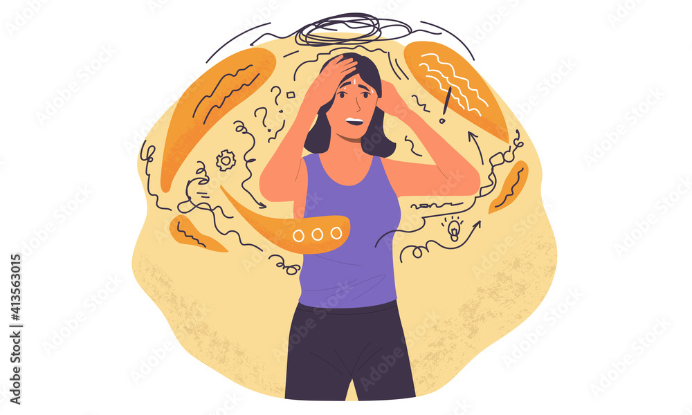 stressed woman clipart