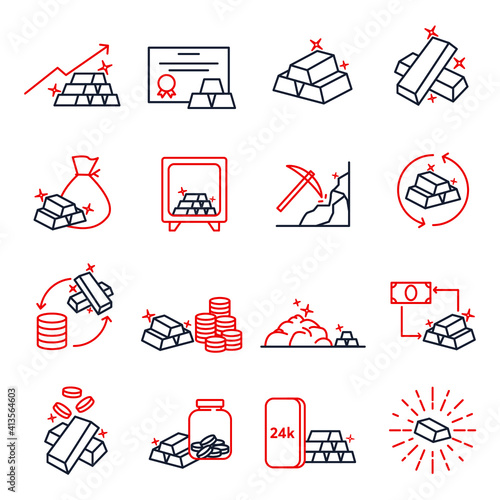 Set of Gold icon. Gold pack symbol template for graphic and web design collection logo vector illustration