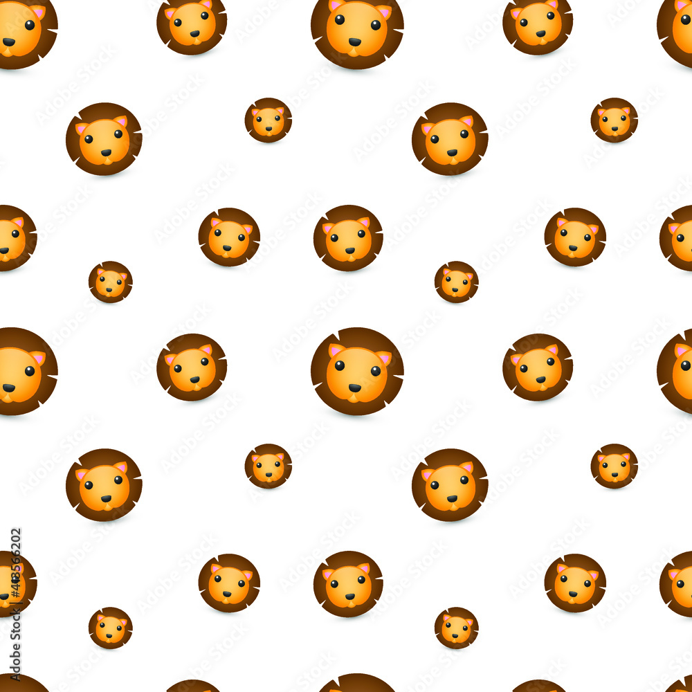 Lion Face Emoji Pattern. Safari Animal Head Seamless Background Symbols. Silhouette Clip Art Emoticon Vector. Lion Face Emoji Pattern. Safari Animal Head Seamless Background Symbols. Silhouette Clip Art Emoticon Vector.