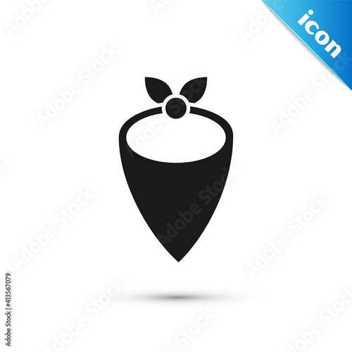 Grey Cowboy bandana icon isolated on white background. Vector.