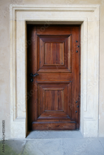 external wooden entrance doors to houses © Jakub