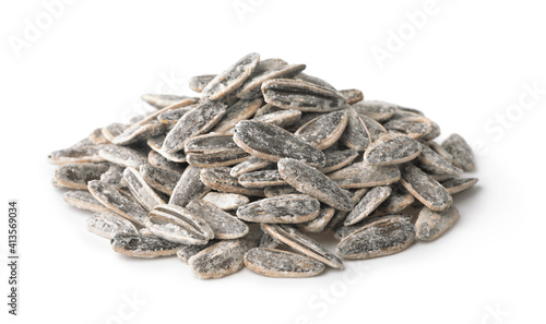 Heap of salted sunflower seeds