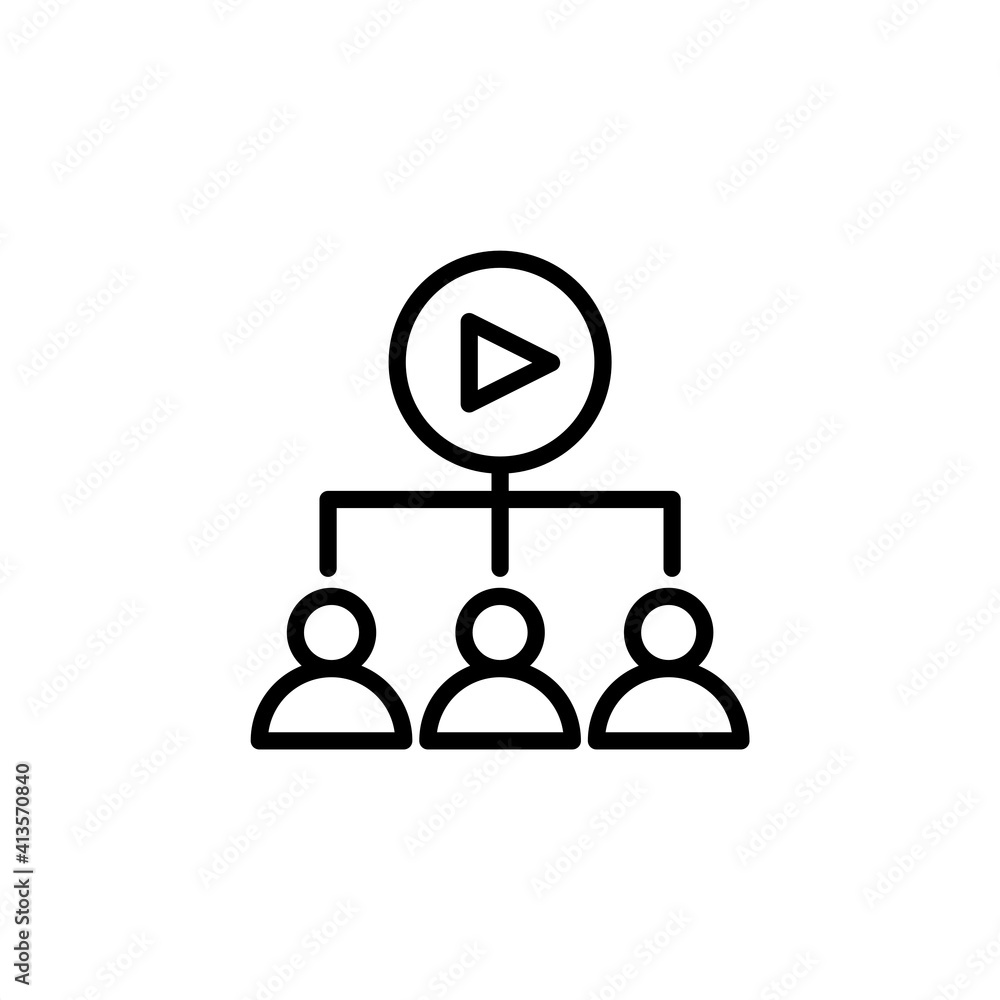 Online learning video student icon with outline style. Icons for online learning and home study. Online learning video student icon with outline style. Icons for online learning and home study.