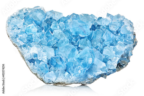 Fotografija Sky Blue Celestine Crystal Stone macro mineral gemstone