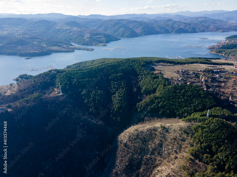 Aerial view of Kardzhali Reservoir, Bulgaria