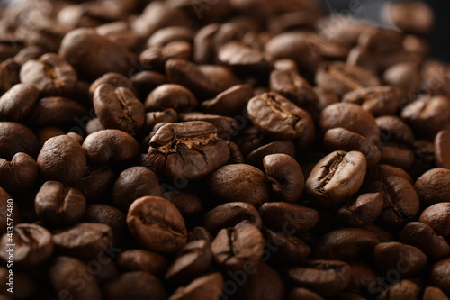 Coffee beans. Isolated on a black background.