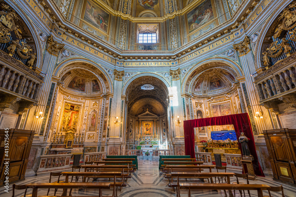 Church of Santa Maria di Loreto near Venezia Square in Rome, Italy. 