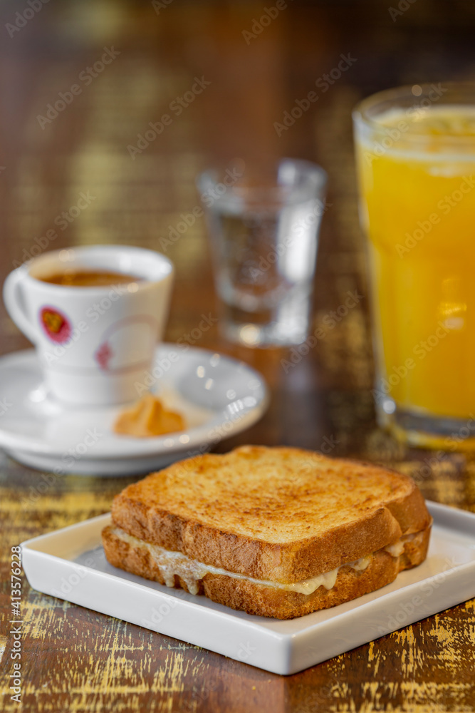 Breakfast with orange juice. Breakfast with orange juice.