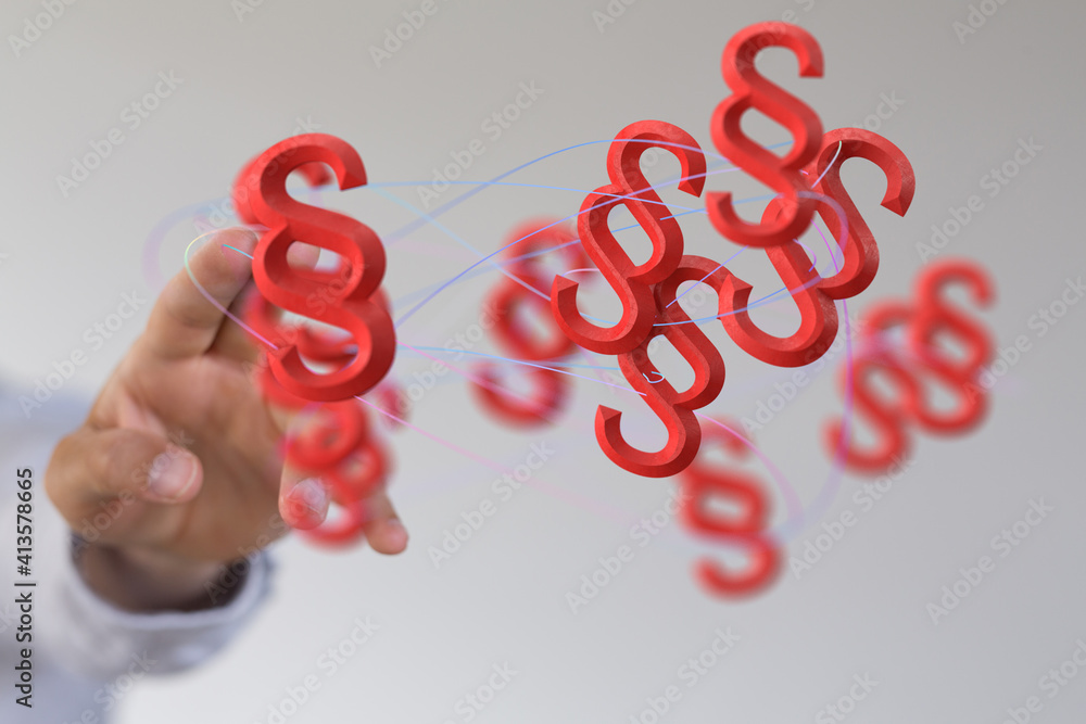Symbol of Law and Justice - Paragraph / section sign - 3D Rendering Symbol of Law and Justice - Paragraph / section sign - 3D Rendering