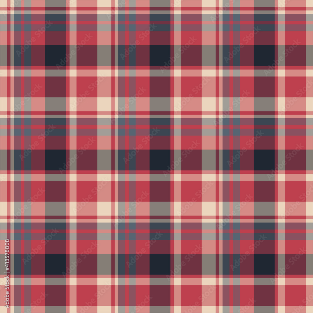 Plaid seamless pattern. Vector background of textile ornament. Flat fabric design. Plaid seamless pattern. Vector background of textile ornament. Flat fabric design.