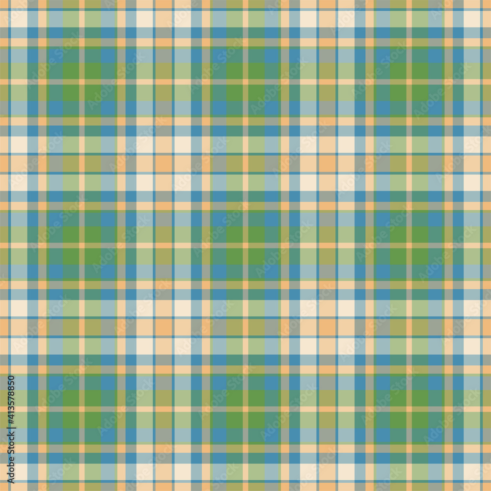 Fototapeta premium Plaid seamless pattern. Vector background of textile ornament. Flat fabric design.