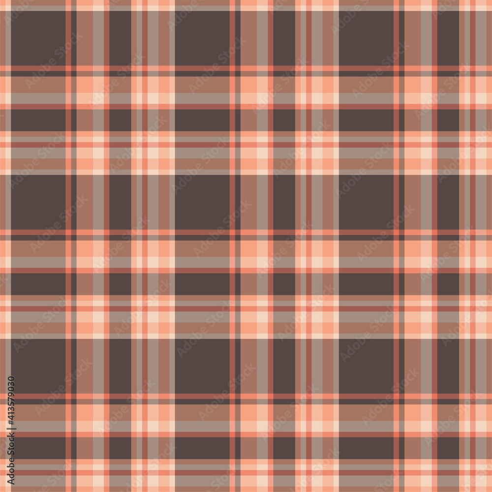 Fototapeta premium Plaid seamless pattern. Vector background of textile ornament. Flat fabric design.