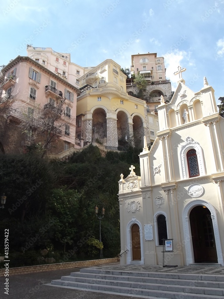 Church and houses in Monaco