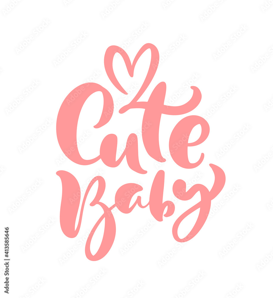 Cute Baby vector handwritten calligraphy lettering text. Hand drawn lettering quote. illustration for greting card, kid t shirt, banner and children poster Cute Baby vector handwritten calligraphy lettering text. Hand drawn lettering quote. illustration for greting card, kid t shirt, banner and children poster