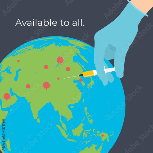 Coronavirus vaccination concept background. Vector Illustration eps10