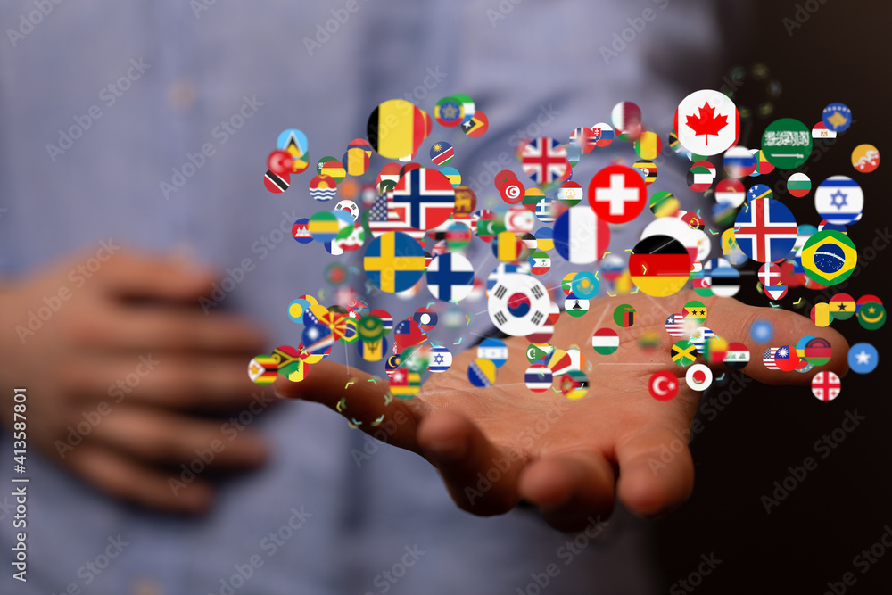 international counties flags - 3D realistic. international counties flags - 3D realistic.