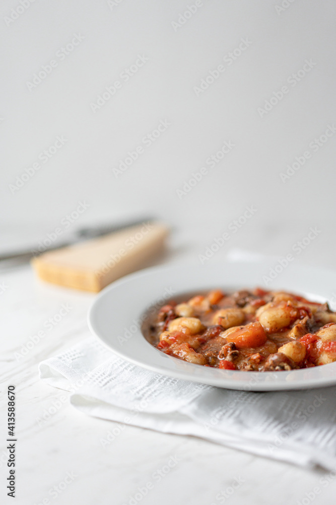 Italian Gnocchi Potatoes Beef Casserole and Parmesan