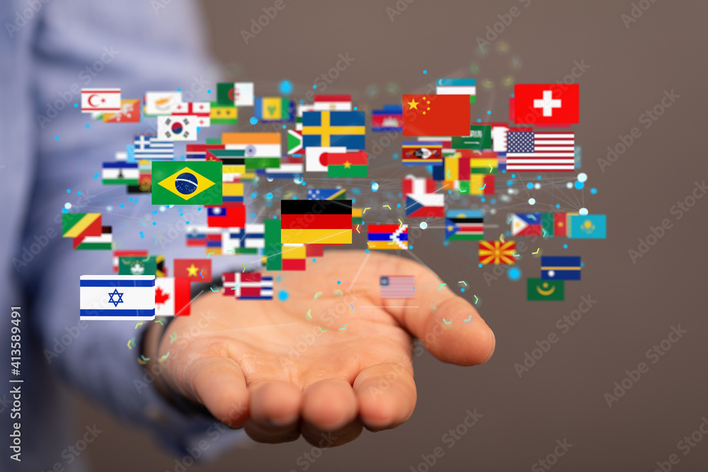 international counties flags - 3D realistic. international counties flags - 3D realistic.