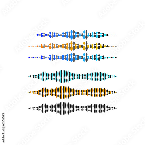 Collection of sound wave template illustration