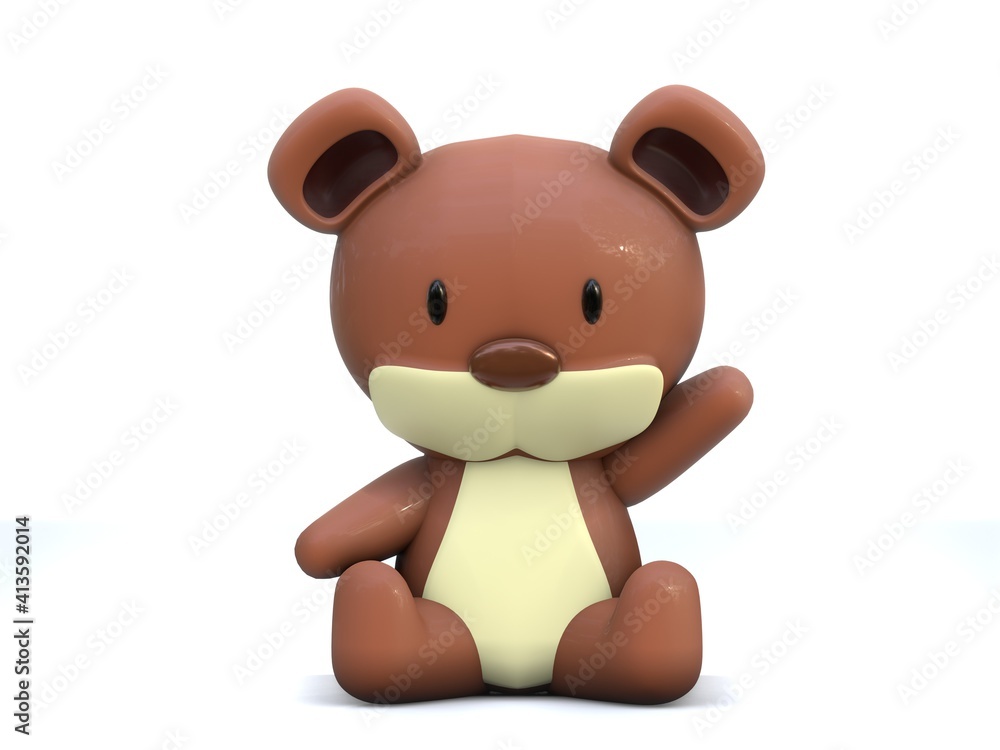 3D RENDER ILLUSTRATION. Cartoon character cute teddy bear model doll. 3D RENDER ILLUSTRATION. Cartoon character cute teddy bear model doll.