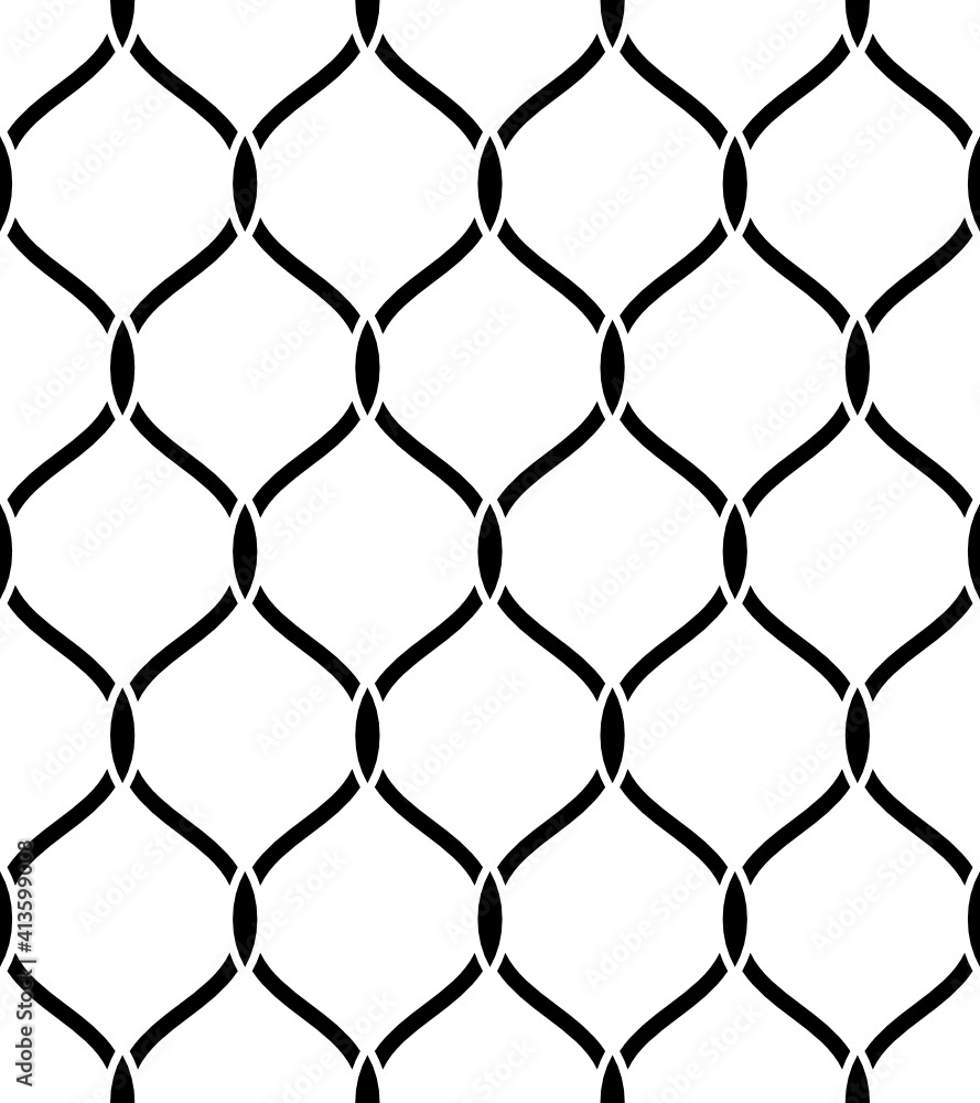Fototapeta premium Vector geometric seamless pattern.Modern geometric background with curly tiles.