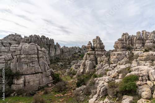 El Torcal Nature Reserve in Andalusia with ist strange karst rock formations © makasana photo