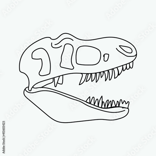 Tyrannosaurus rex dinosaur skull head vector