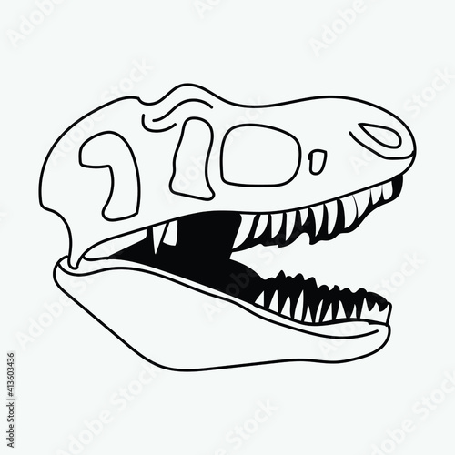 Tyrannosaurus rex dinosaur skull head vector