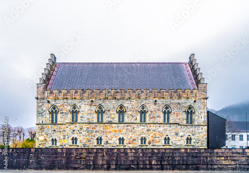 Norway, the Haakon's Hall in Bergen (Bryggen) is a medieval stone hall located inside the Bergenhus fortress.  photo