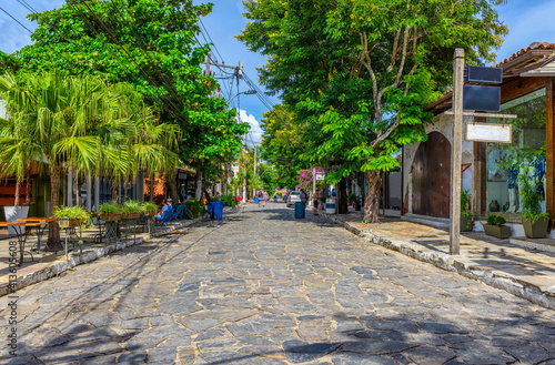 Stone street (Rua das Pedras) in Buzios, Rio de Janeiro, Brazil.