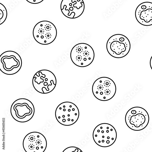 Skin Disease Symptom Vector Seamless Pattern Thin Line Illustration photo