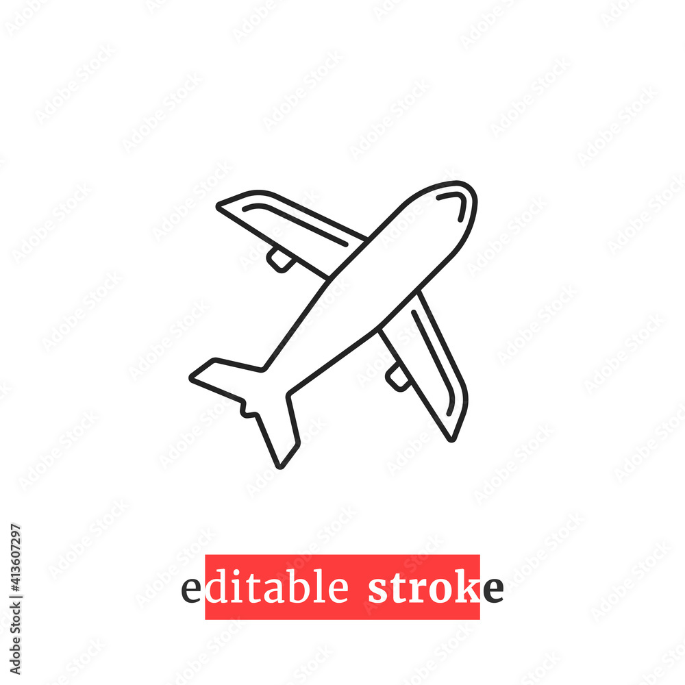 minimal editable stroke air plane icon minimal editable stroke air plane icon