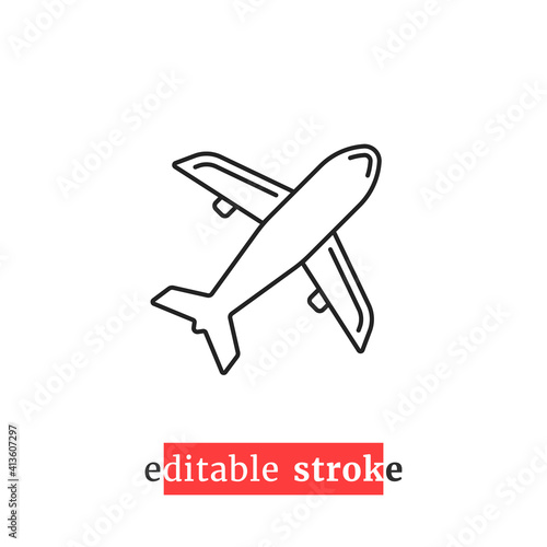 minimal editable stroke air plane icon