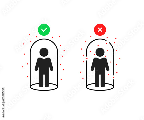 stick figure like good and bad immunity