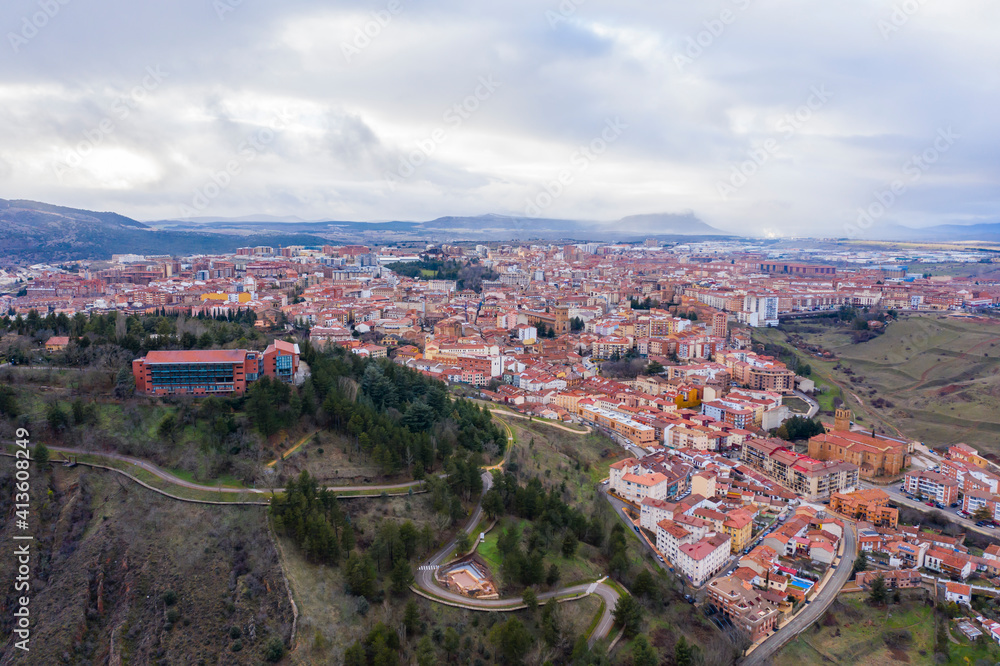 aerial view of  Soria in Spain
