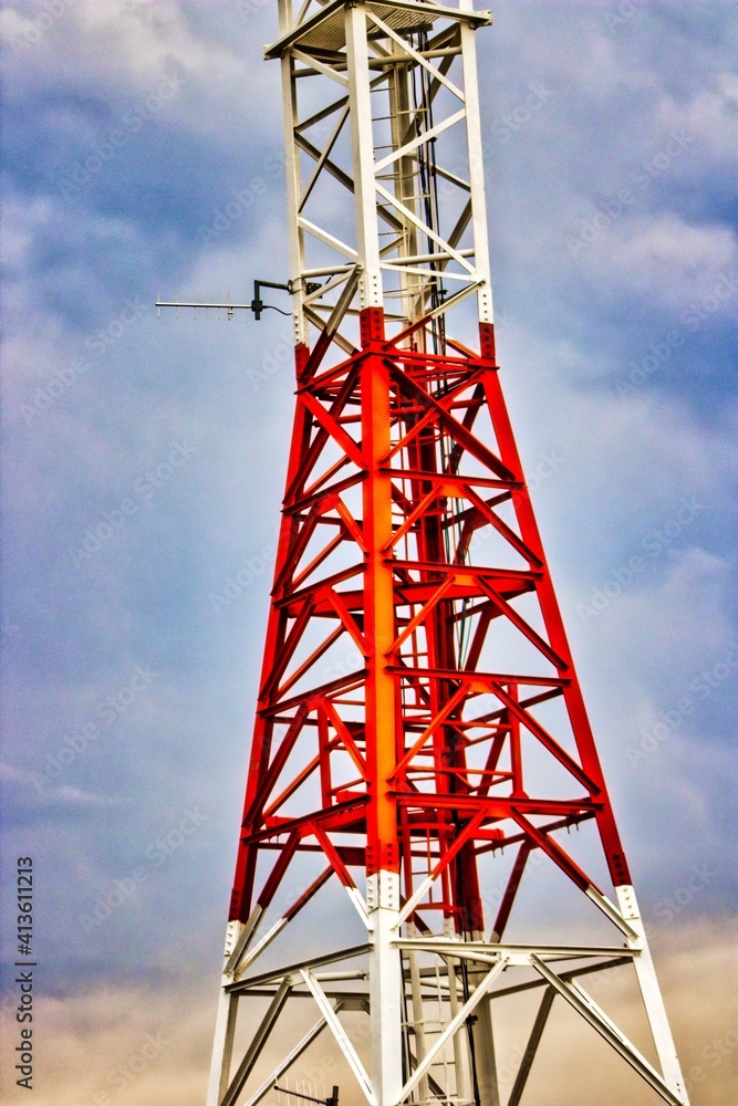 Red-and-white tower