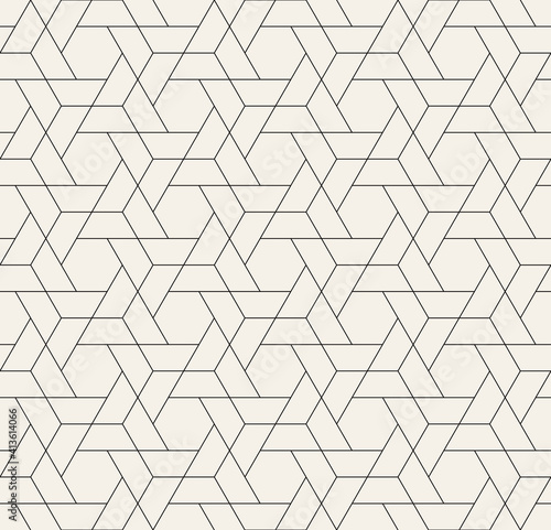 Vector seamless pattern. Modern stylish texture. Repeating geometric tiles with linear grid. Thin monochrome trellis. Trendy graphic design. Can be used as swatch for illustrator.