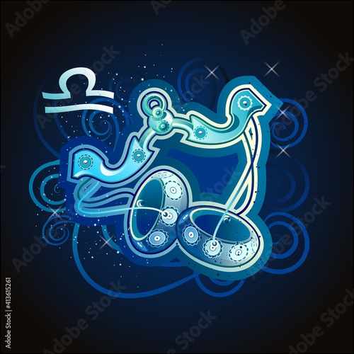 Libra zodiac vector sign horoscope