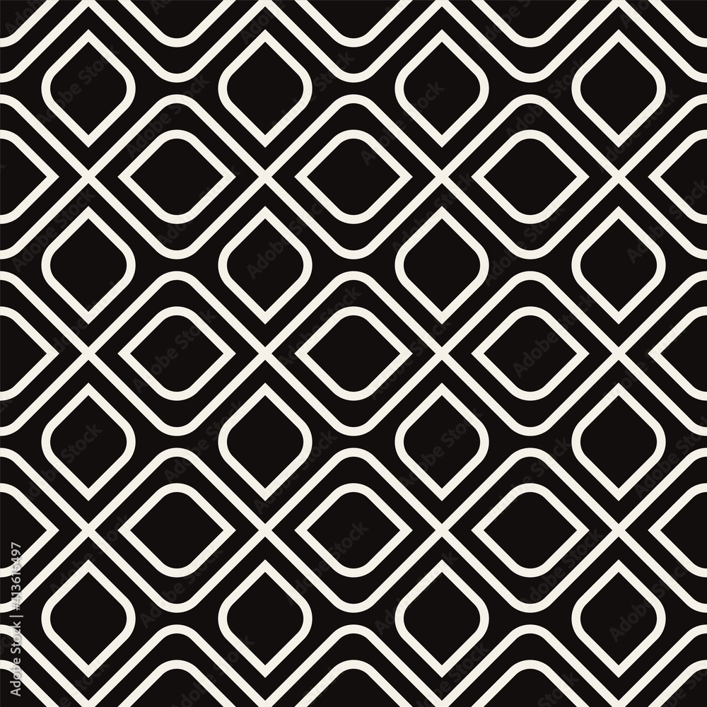 Fototapeta Vector seamless pattern. Modern stylish texture. Repeating geometric tiles with geometric petals.